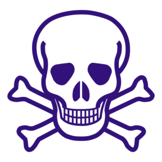 Skull Cross Bones Decal (Purple)